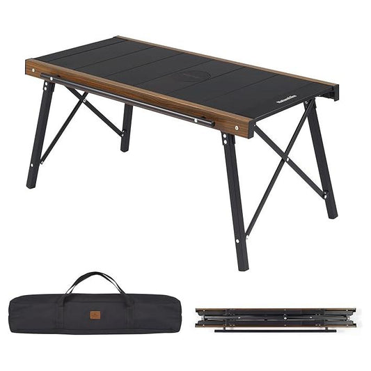 All-Terrain Aluminum Camping Table with Adjustable Burner Stand & Windshield Panels